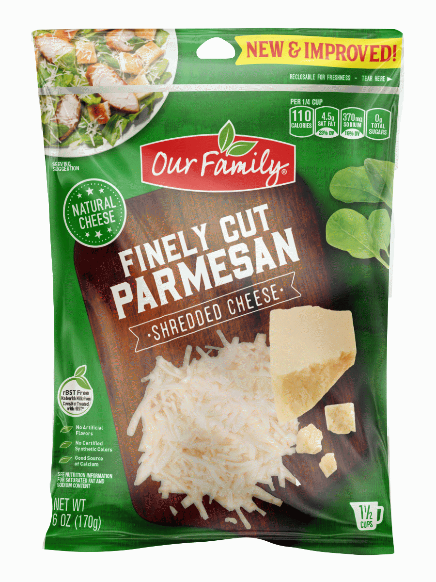 Our Family  parmesan finely shredded cheese, 1 1/2-cups Full-Size Picture